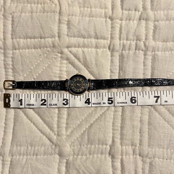 Jacques Prevard gold tone with black leather band - Picture 2 of 9